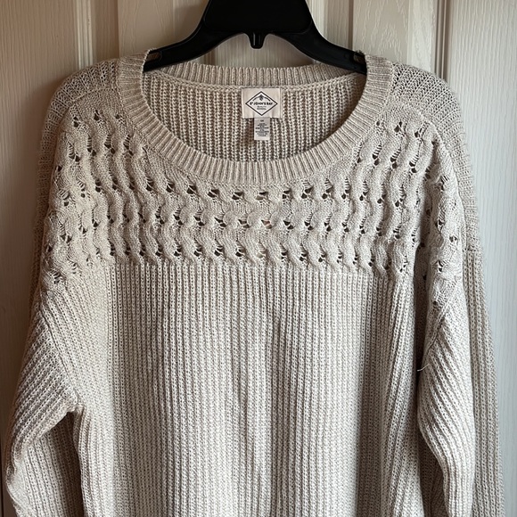 St. John's Bay Sweaters - NWT ST JOHNS BAY CREAM/GOLD ROUND NECK SWEATER SZ 1X